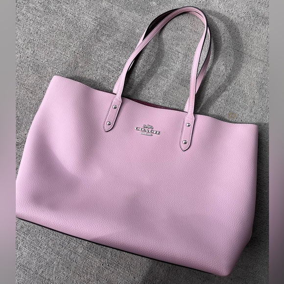 Coach blossom pink town tote bag purse shoulder bag - Picture 5 of 9